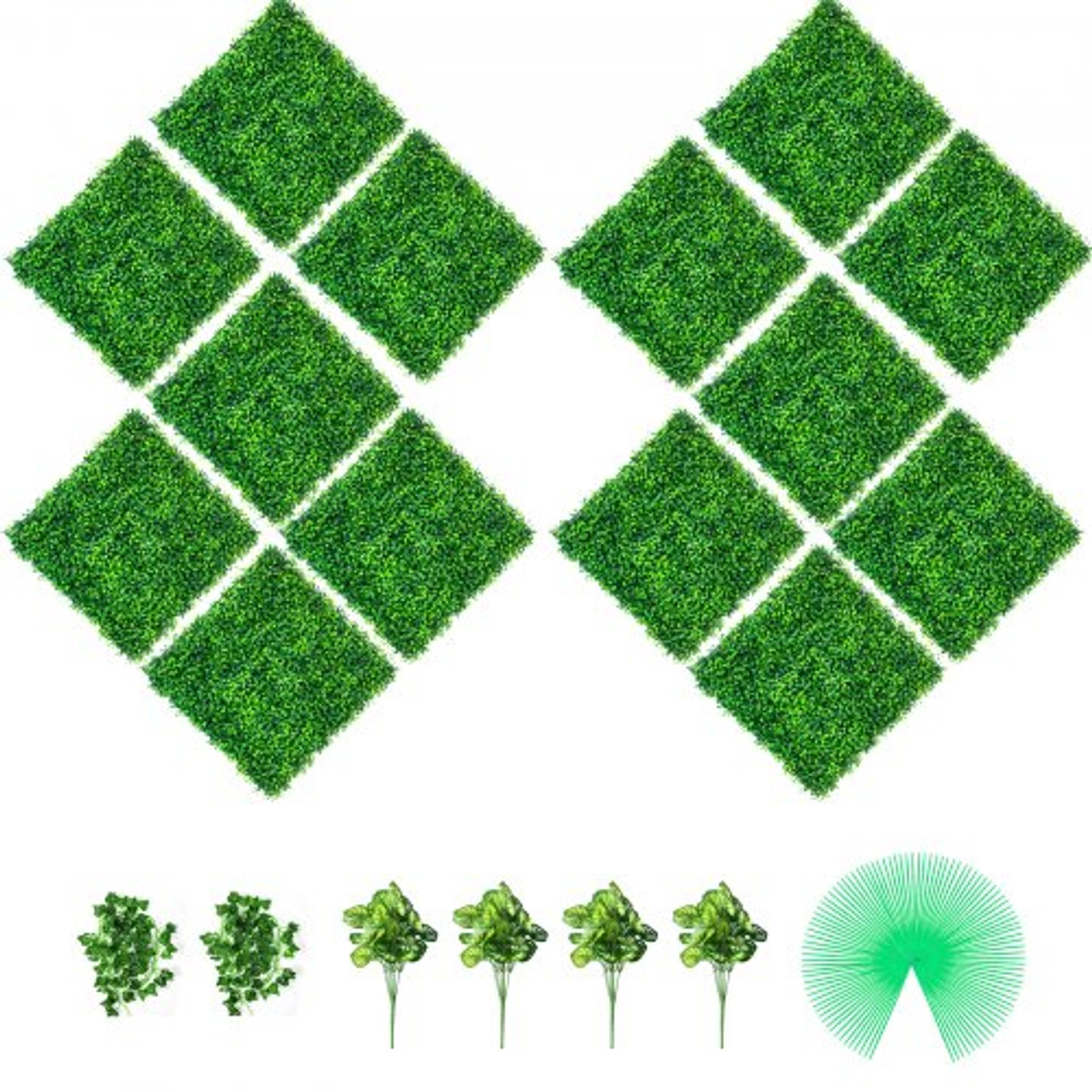 Artificial Boxwood Panels, 14 PCS 20"x20" Boxwood Hedge Wall Panels, PE Artificial Grass Backdrop Wall 1.6", Privacy Hedge Screen for Decoration of Outdoor, Indoor, Garden, Fence, and Backyard