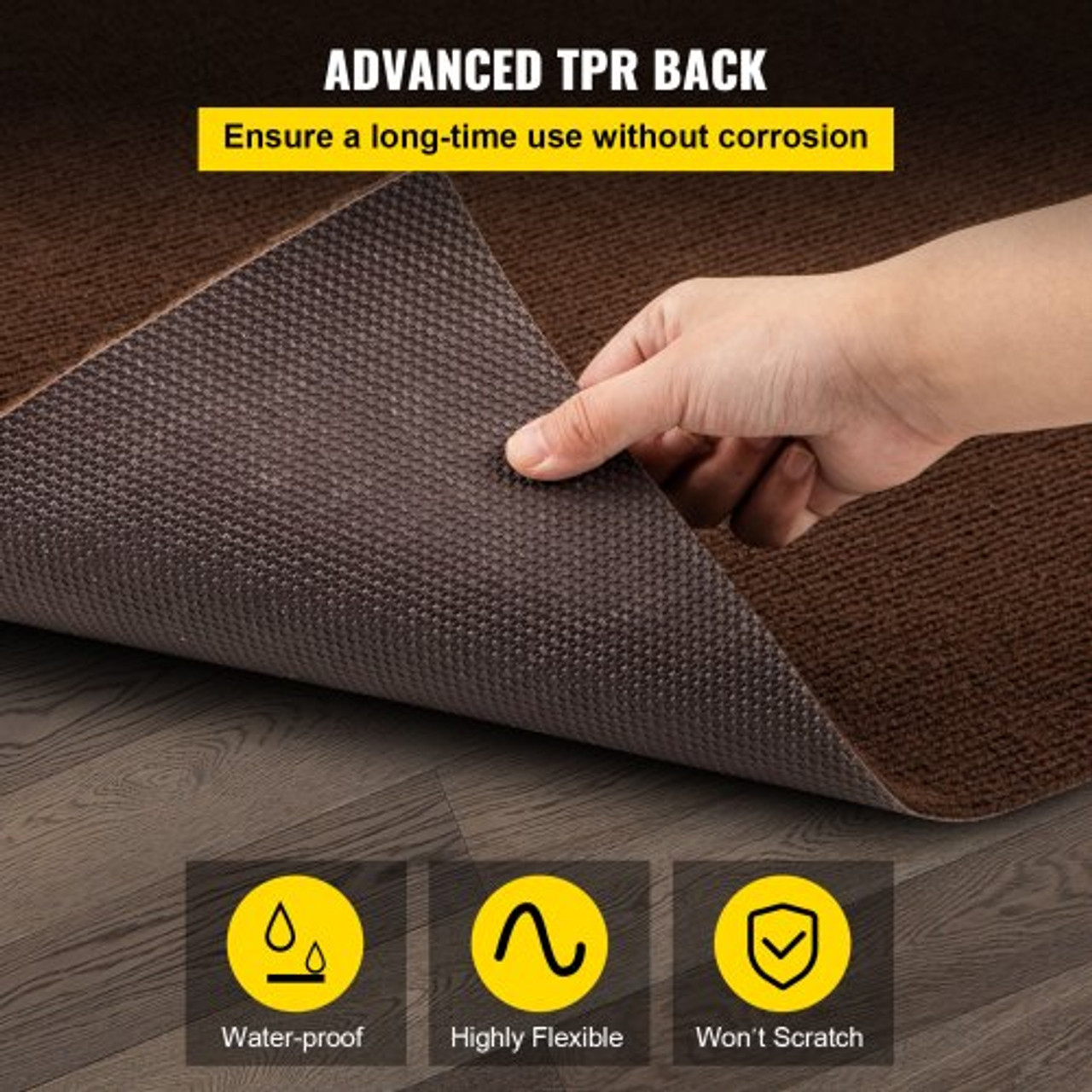 Marine Carpet, 6 x 13 ft Boat Carpeting, Deep Brown Marine Grade Boat Carpet, Indoor/Outdoor Marine Carpeting with Water-Proof TPR Backing, Water-Proof Carpet Roll for Home, Patio, Porch, Deck