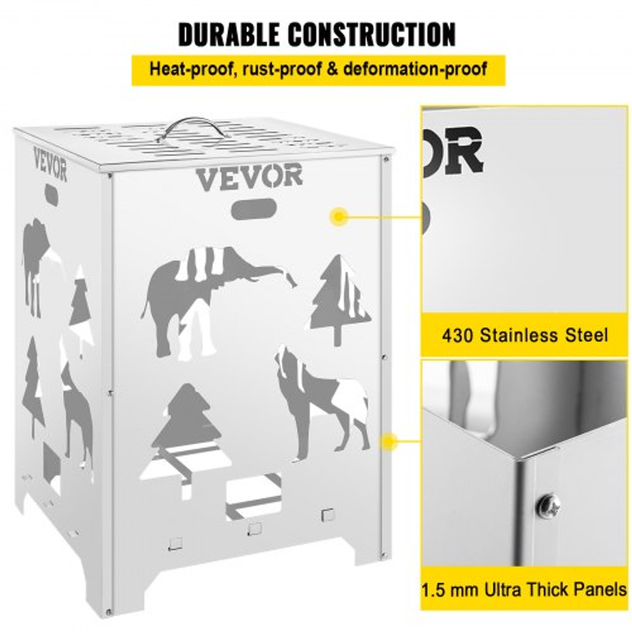 Burn Barrel Burn Drum Incinerator Barrel 24x24x34 Inch For Yard Waste