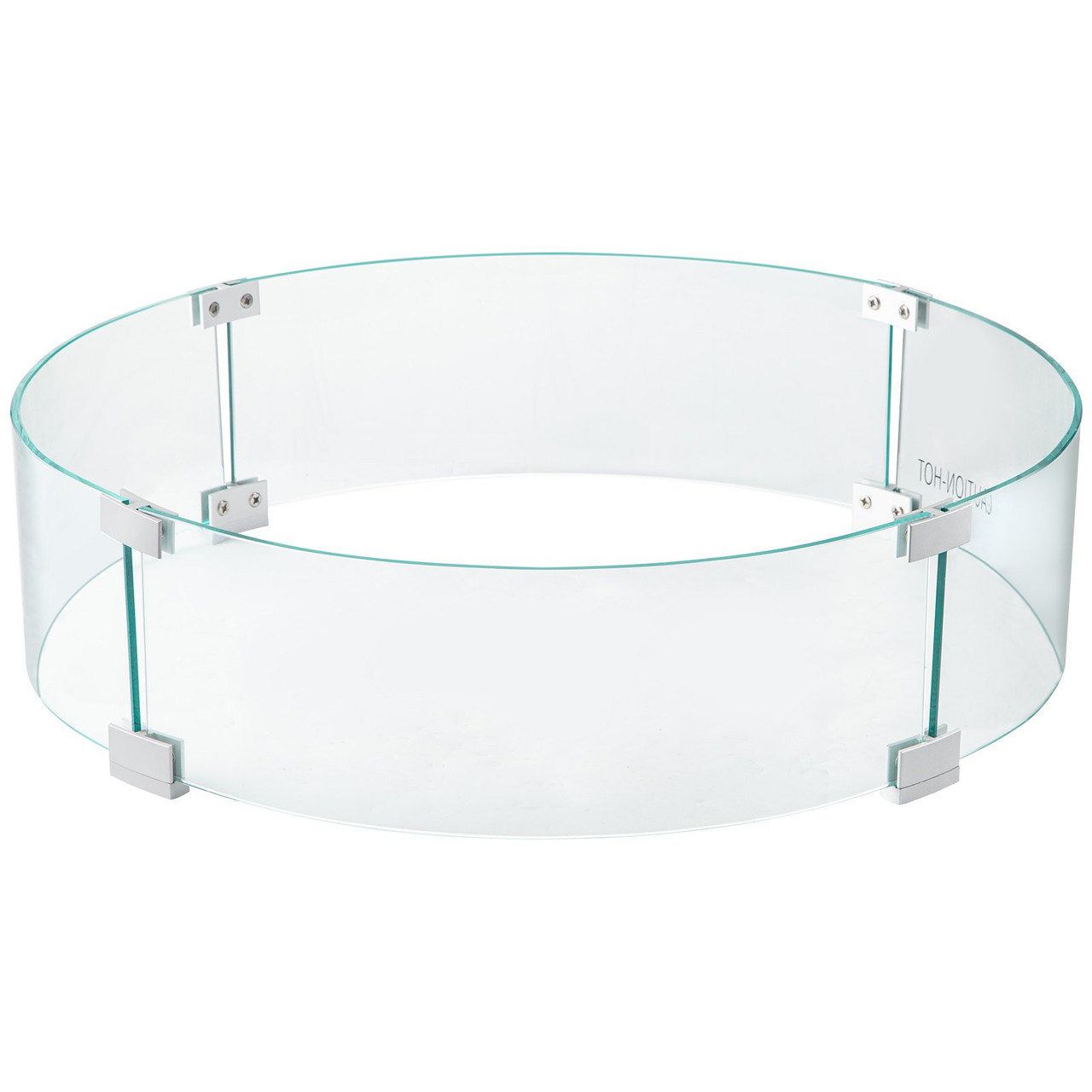 Fire Pit Wind Guard, 29.1x29.1x6 inch Glass Flame Guard, Round Glass Shield, 1/4-Inch Thick Fire Table, Clear Tempered Glass Flame Guard, Aluminum Alloy Feet for Propane, Gas, Outdoor