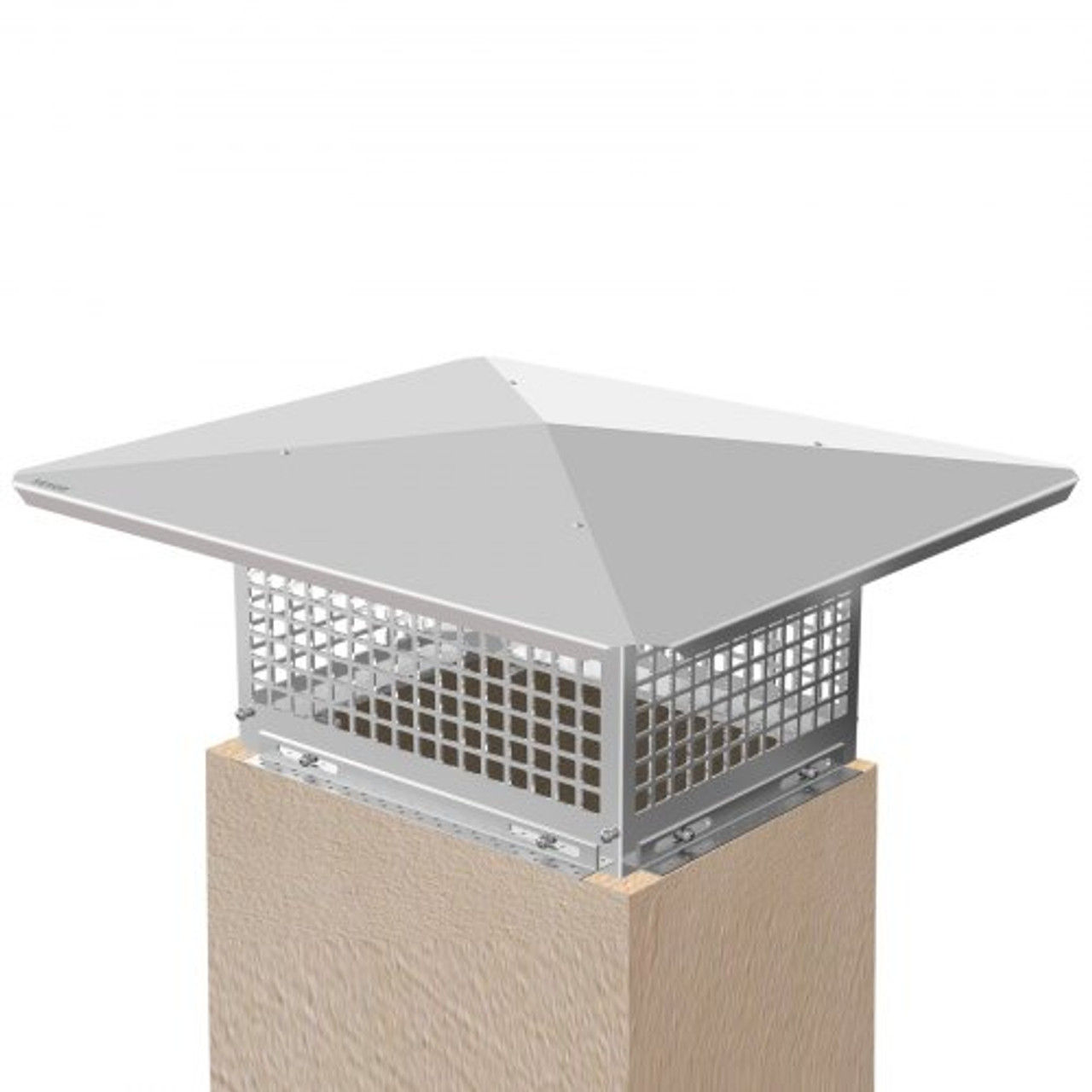 Chimney Cap, 17" x 21" Flue Caps, 304 Stainless Steel Fireplace Chimney Cover, Adjustable Metal Spark Arrestor with Bolts Screws, Mesh Chimney Flue Cover for Outside Existing Clay Flue Tile