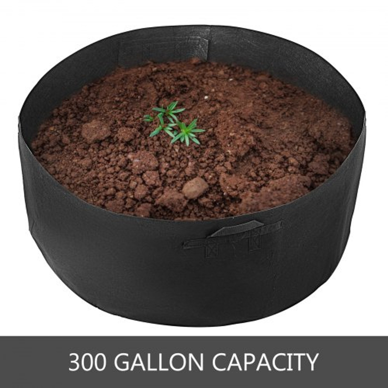 10-Pack 300 Gallon Plant Grow Bag Aeration Fabric Pots with Handles Black Grow Bag Plant Container for Garden Planting Washable and Reusable (10-Pack 300 Gallon)