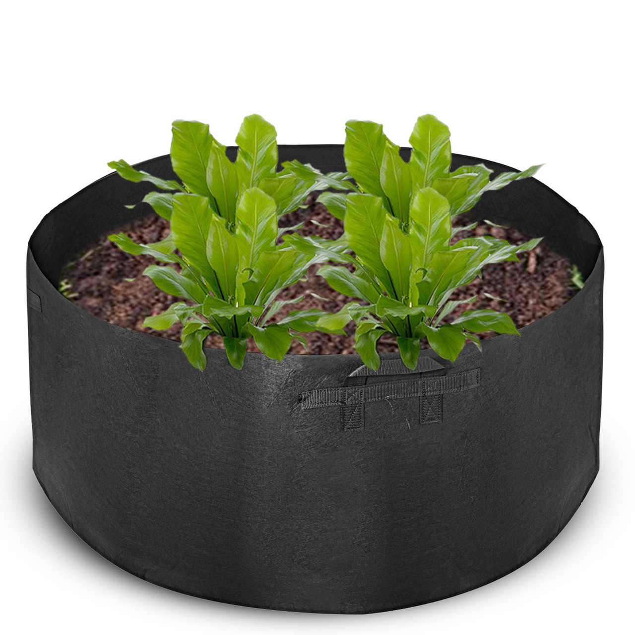 5-Pack 200 Gallon Plant Grow Bag Aeration Fabric Pots with Handles Black Grow Bag Plant Container for Garden Planting Washable and Reusable