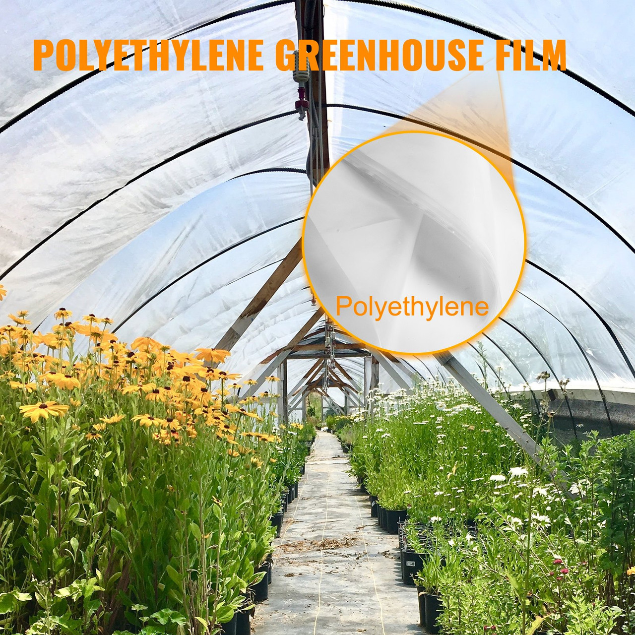 Greenhouse Film 15 x 40 ft, Greenhouse Polyethylene Film 6 Mil Thickness, Greenhouse Plastic Greenhouse Clear Plastic Film UV Resistant, Polyethylene