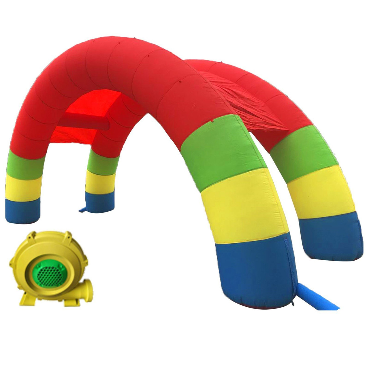 Twin Arches, 26ft X 13ft Inflatable Rainbow Arch, with 370W Blower, for Advertising Birthday Party Decoration Arch