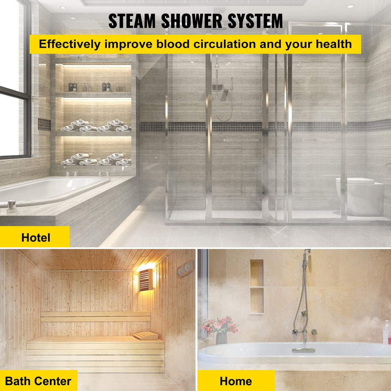 Steam Generator 6KW Steam Showers 220V-240V Sauna Steam Generator with Programmable Controller for Home SPA Bathroom Hotel Shower Steam(Controller Not Contain Battery)