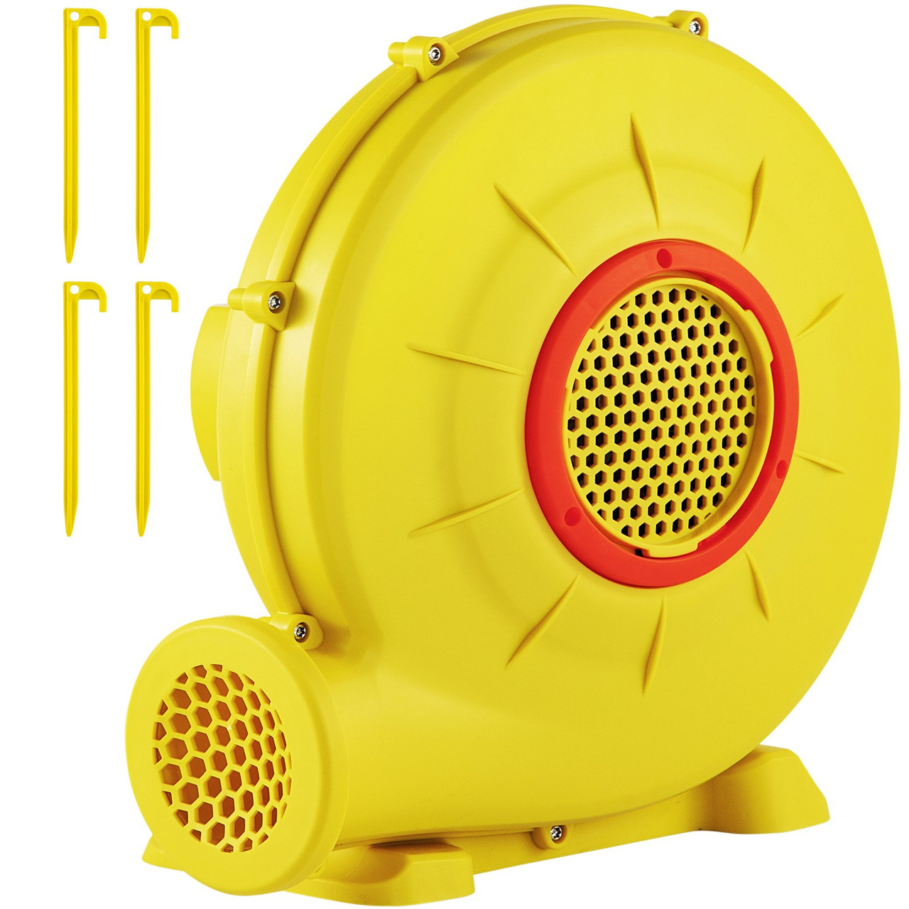 Air Blower, 450W 0.6HP Inflatable Blower, Portable and Powerful Bounce House Blower, 1750Pa Commercial Air Blower Pump Fan, Used for Inflatable Bouncy Castle and Jump Slides, Yellow