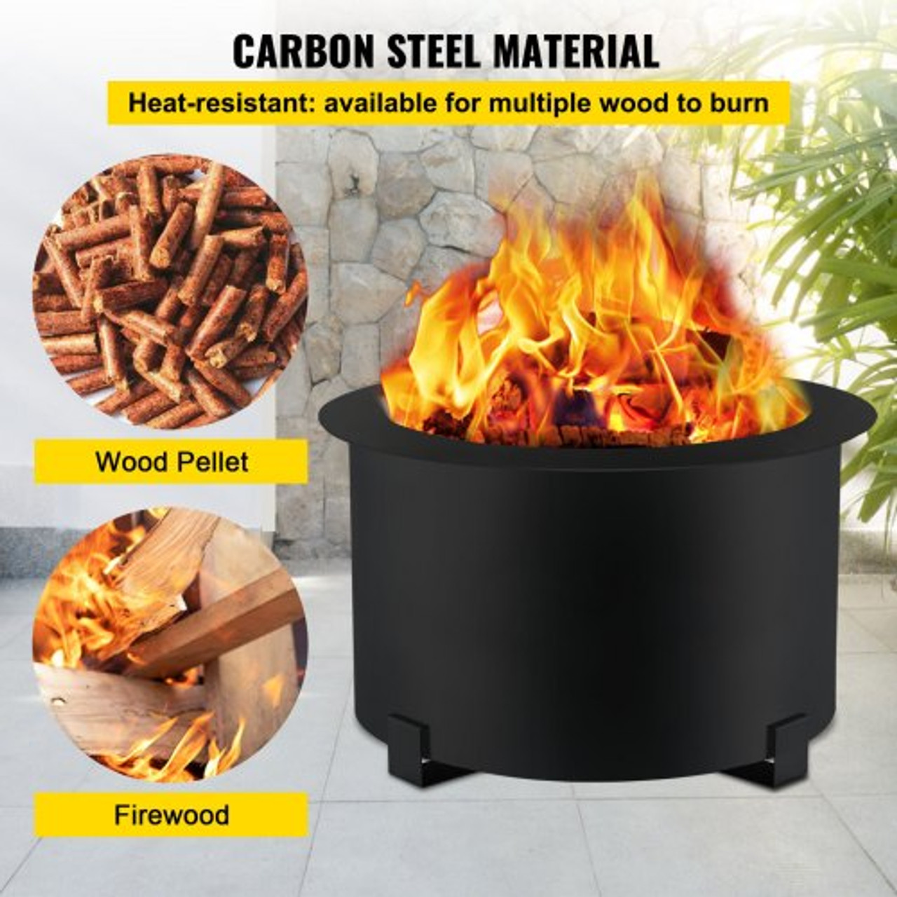 Edit a Product - Smokeless Fire Pit, Carbon Steel Stove Bonfire, Large 21.5 inch Diameter Wood Burning Fire Pit, Outdoor Stove Bonfire Fire Pit, Portable Smokeless Fire Bowl for Picnic Camping Backyard Black (100-66719)