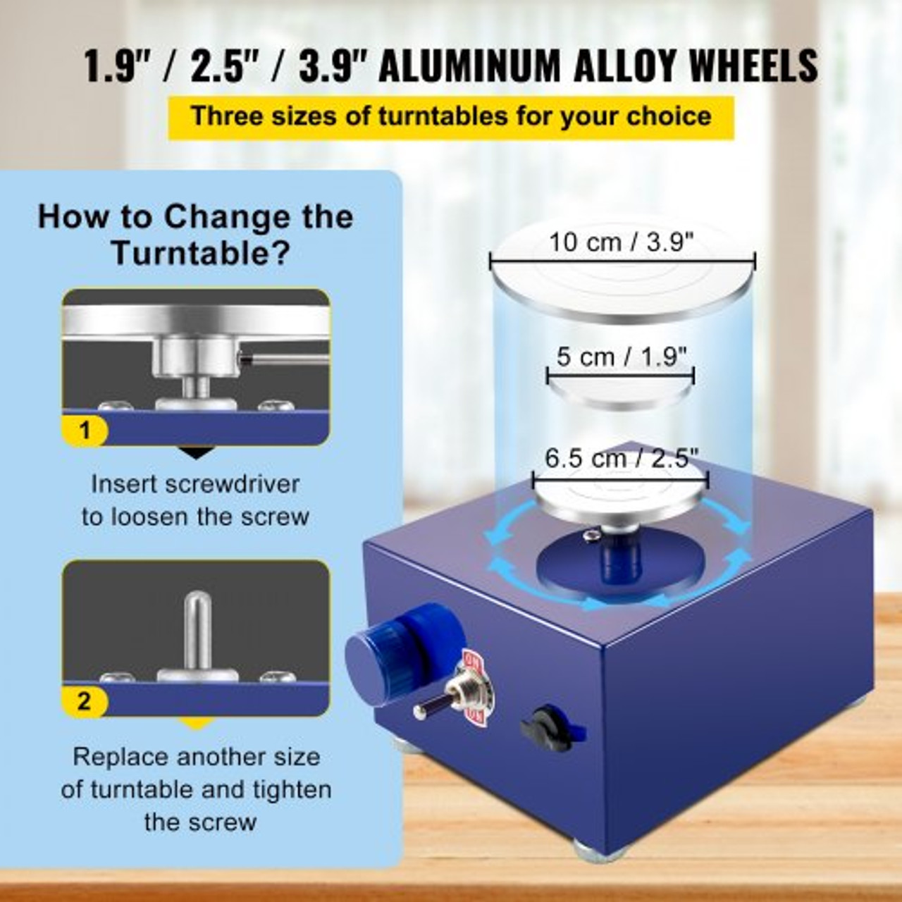 Mini Pottery Wheel Ceramic Wheel 30W 2000 RPM Adjustable Clay Machine