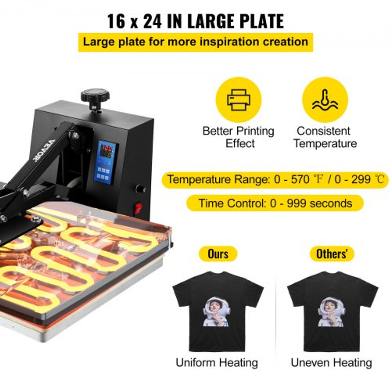 16x20 US Magnetic semi-Automatic Heat Press Machine - 5 in 1 Digital  Sublimation - Slide Out Vertical Version Heat Printing Presses Transfer