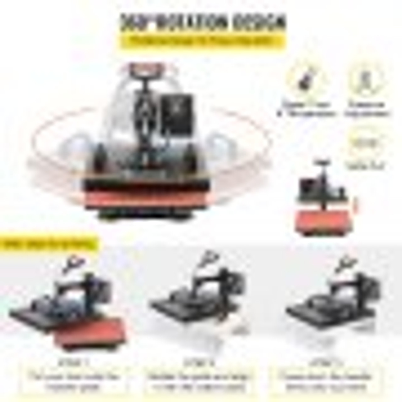 5 In 1 Heat Press 15 X 15 Digital Clamshell Sublimation for DIY