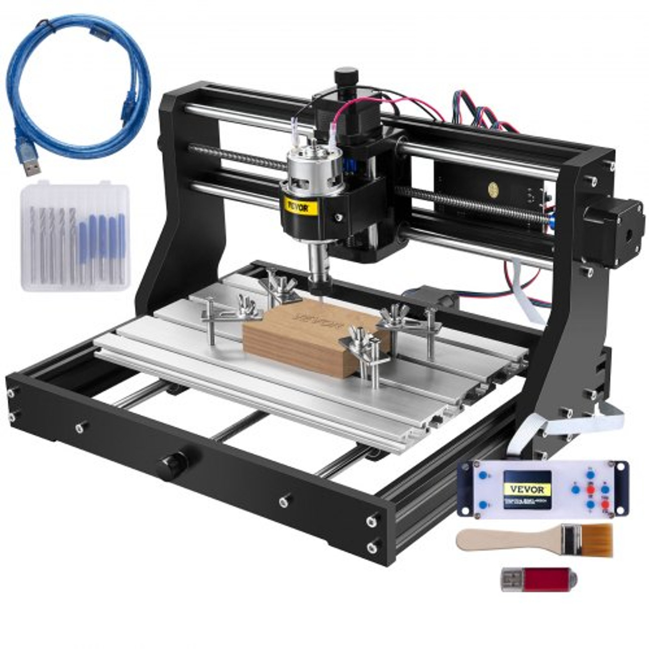CNC 3018-PRO Router Machine 3 Axis GRBL Control with Offline Controller Plastic Acrylic PCB PVC Wood Carving Milling Engraving Machine XYZ Working Area 300x180x45mm