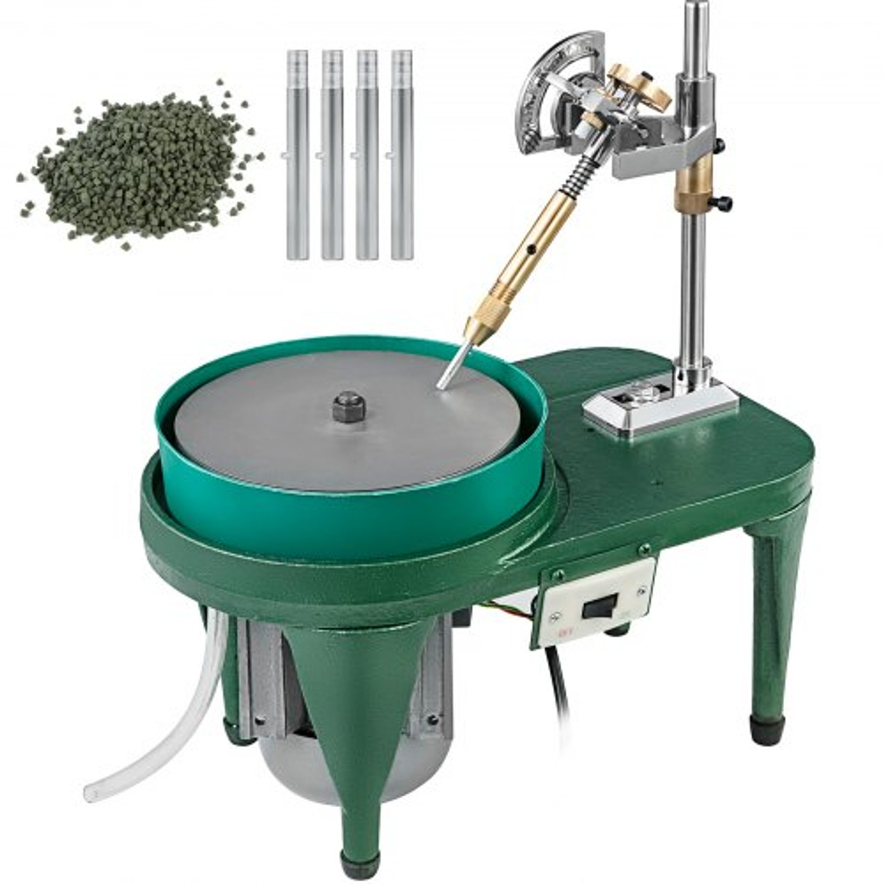 Gem Faceting Machine 180W Jade Grinding Polishing Machine 2800RPM Rock Polisher Jewel Angle Polisher 110V with Faceted Manipulator and 1 Bag of Triangle Abrasive for Jewelry Polisher