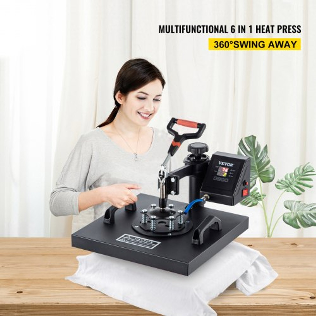 Heat Press Machine, 15 x 15 Inch, 6 in 1 Combo Swing Away T-shirt  Sublimation