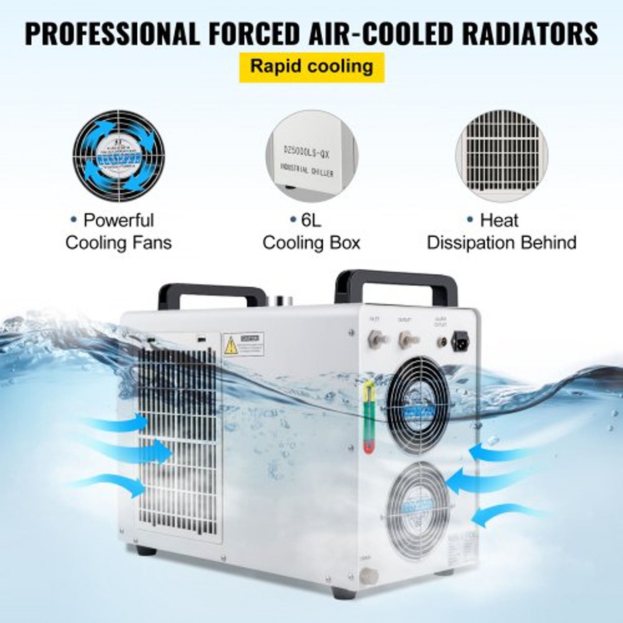 6L Industrial Single Water Chiller for 50W-150W CO2 Laser Engraver Machines