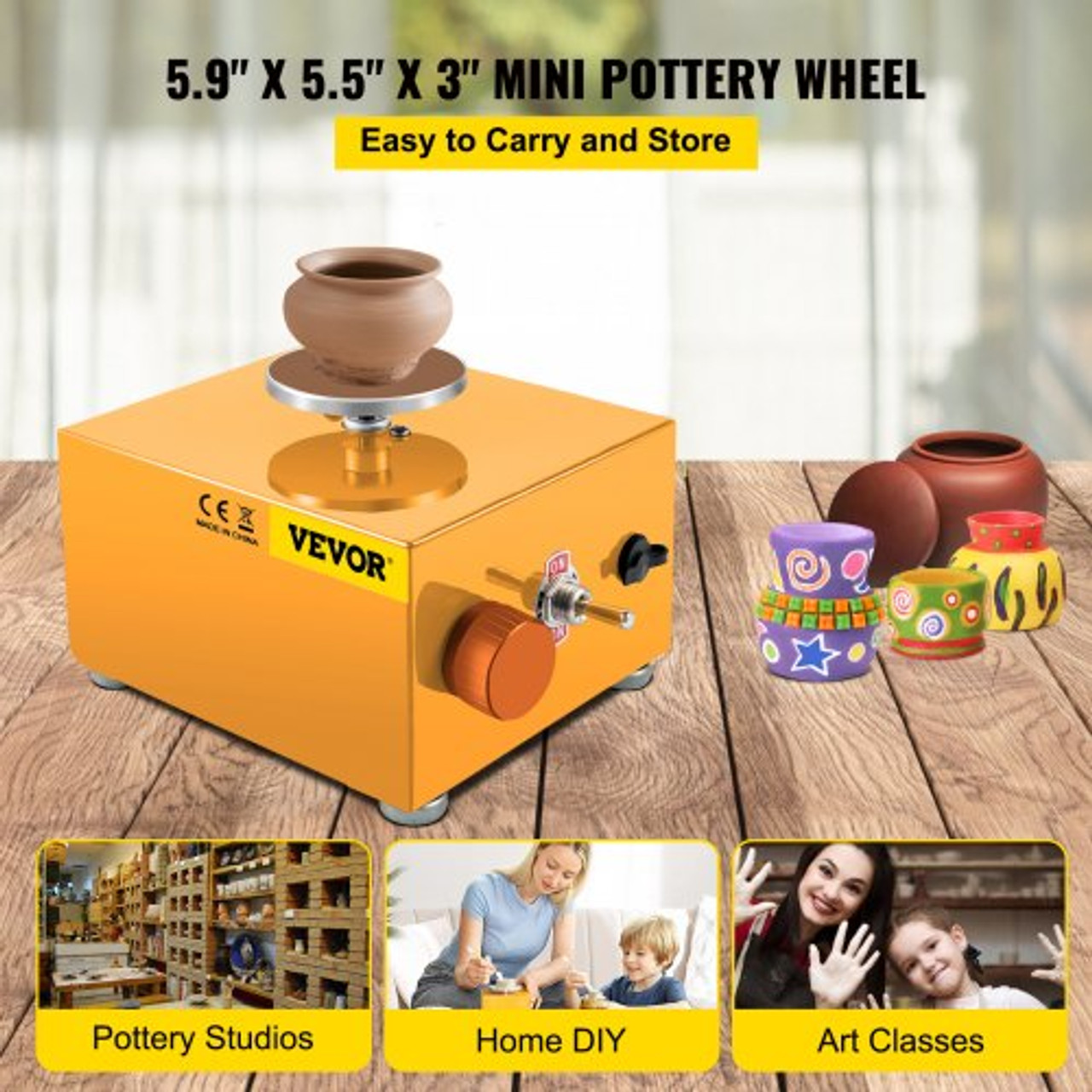 Mini Pottery Wheel Electric Ceramic Wheel Adjustable Speed Clay