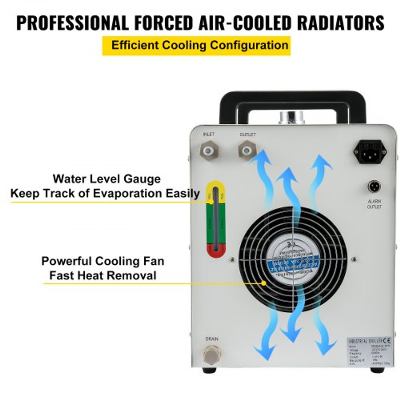 Industrial Chiller, 110V CW-3000 Industrial Water Chiller, 50W Cooling Capacity, 10L Capacity Cooling Water, 0.5-0.7A Current Recirculating Chiller for 60W/80W Engraving Machine Cooling Machine