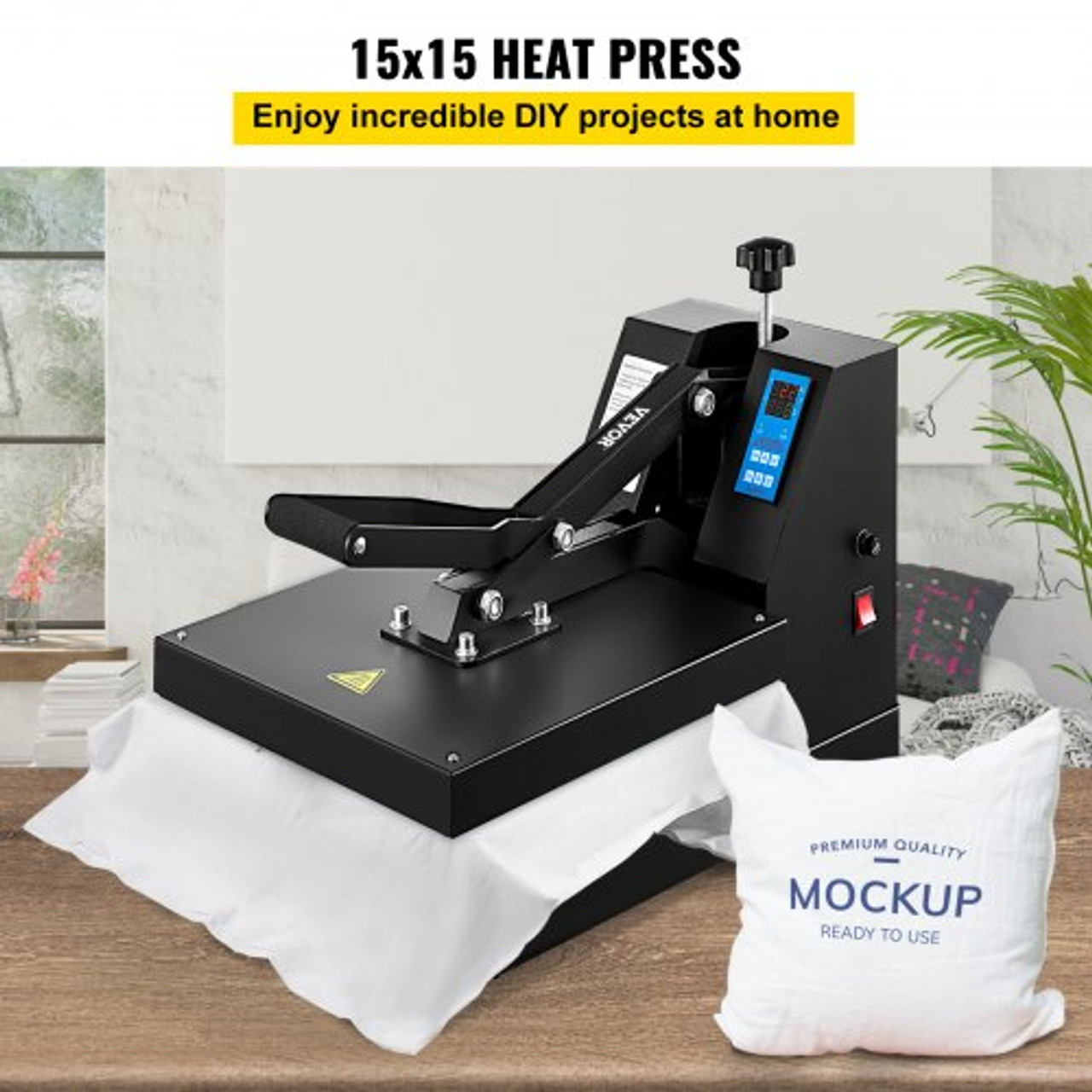 Heat Press 15X15 Inch Heat Press Machine Industrial Quality Power T Shirt Heat  Press Sublimation Machine Clamshell Heat Press Machine for T Shirts (Blue)