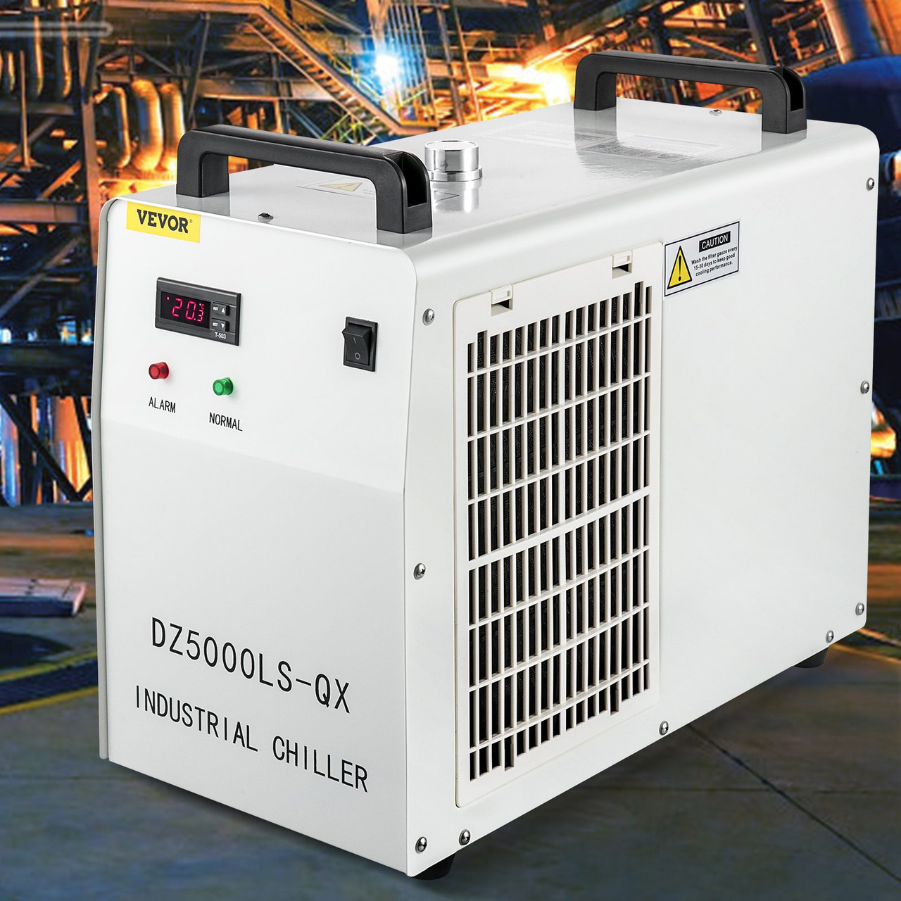 Industrial Chiller, 110V CW-5000 Industrial Water Chiller, 800W Cooling Capacity, 6L Capacity Cooling Water, 4.5-7A Current Recirculating Chiller for 80W/100W Engraving Machine Cooling Machine