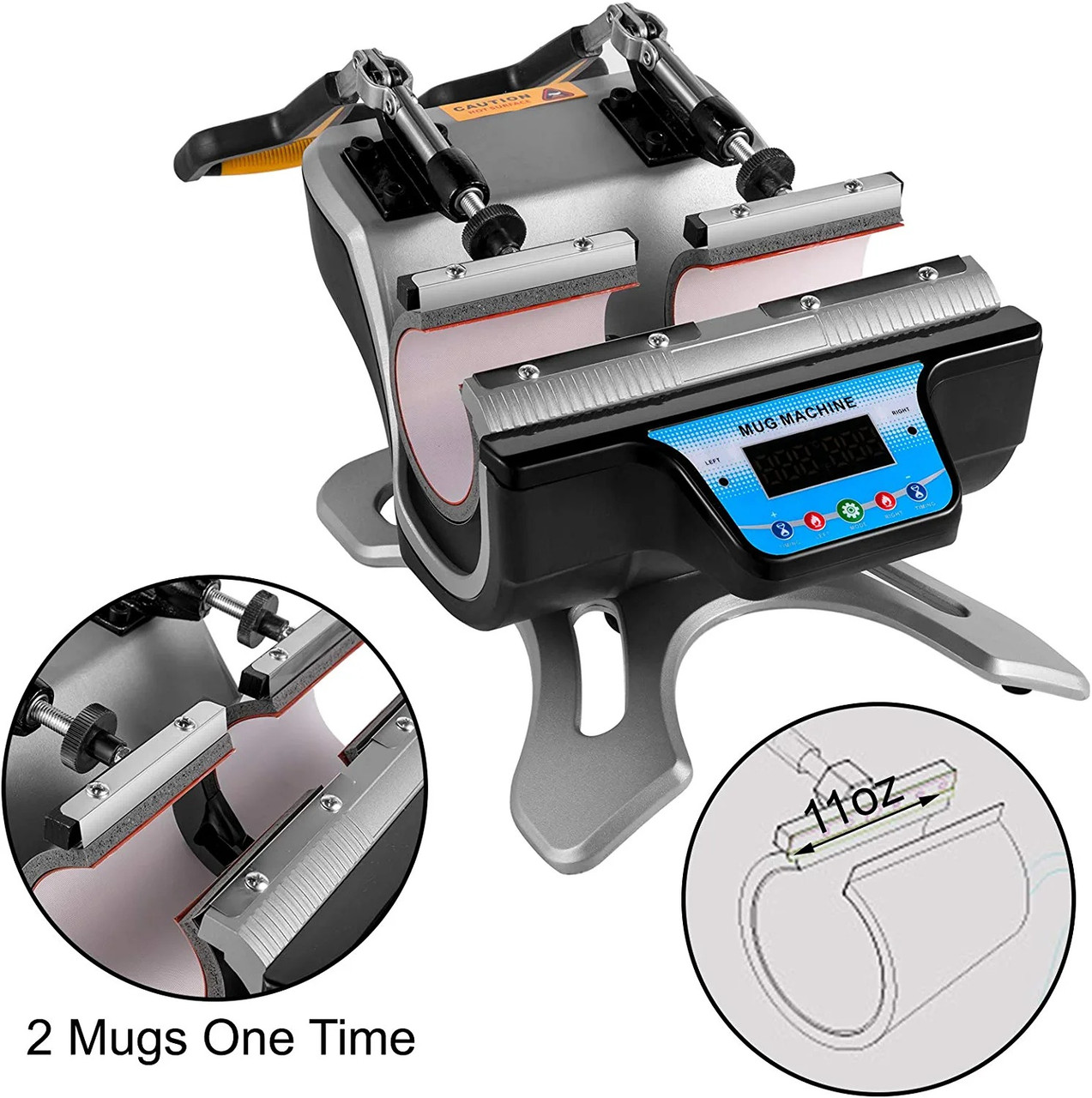 VEVOR Mug Heat Press, 20oz Tumbler Heat Press Machine, LCD Cup Press Machine with 2 Detachable Transfer Sublimation Mats for 1