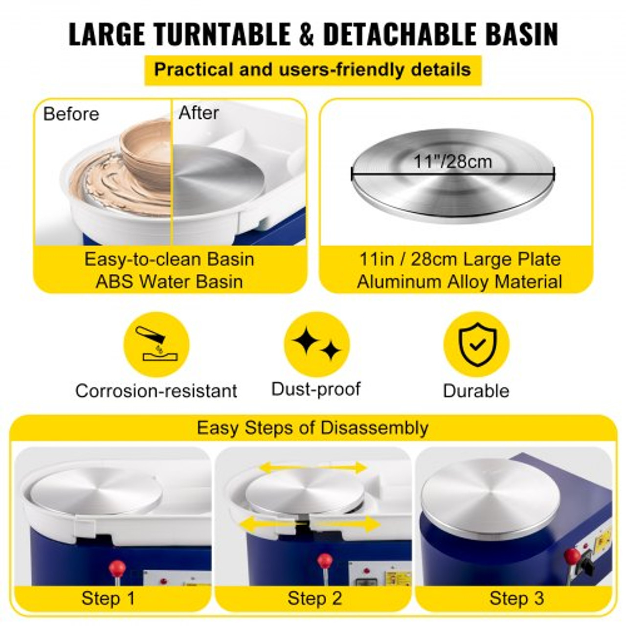 Adjustable Ceramic & Pottery Turntable Clamp