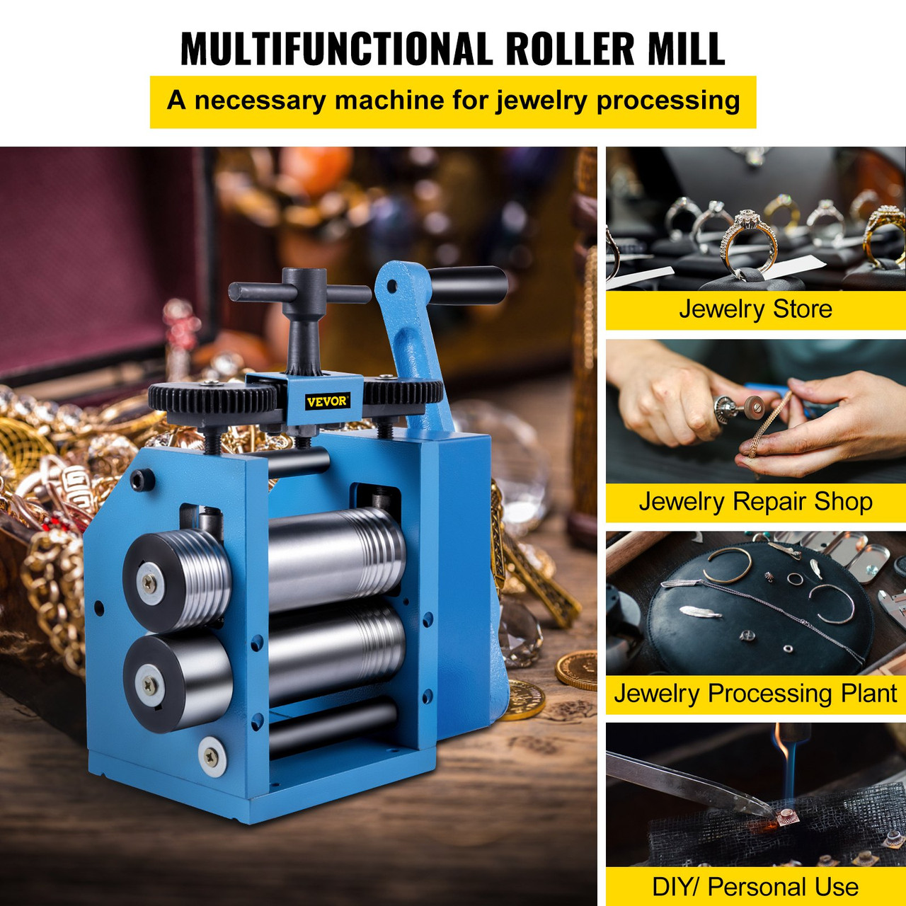 Rolling Mills 3/76mm Jewelry Rolling Mill Machine Gear Ratio 1