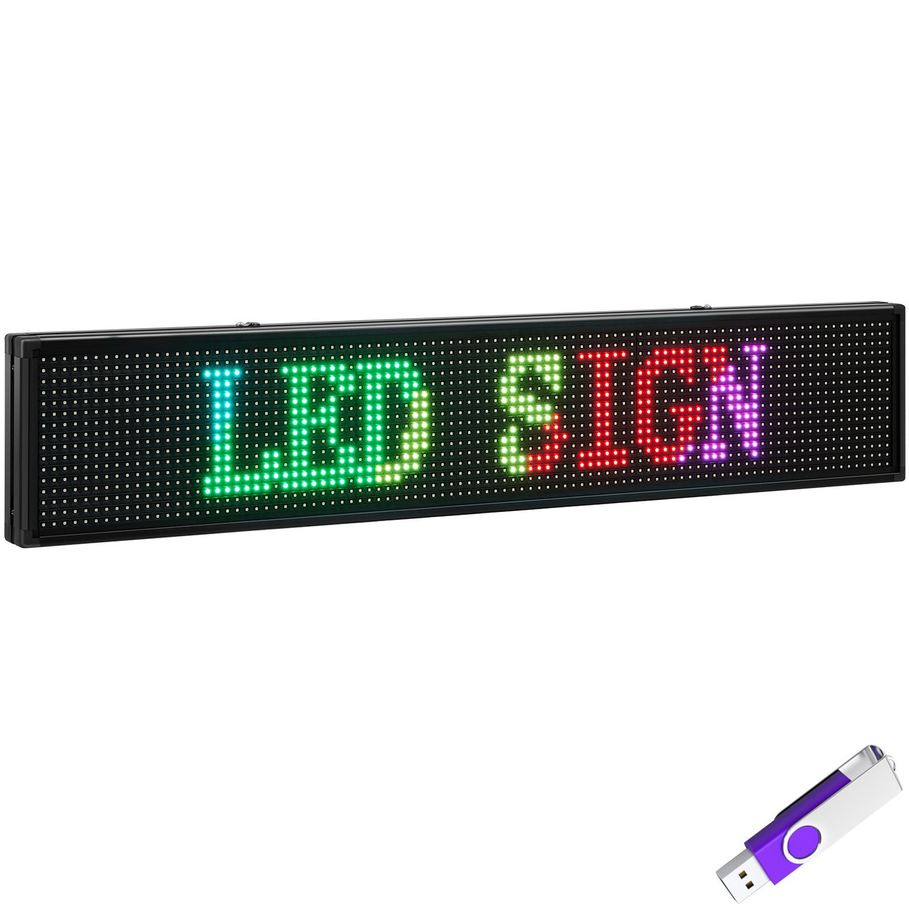 Led Sign 40 x 8 inch Led Scrolling Message Display RGB 7-Color P10 Digital Message Display Board Programmable by PC& WiFi & USB with SMD Technology for Advertising and Business