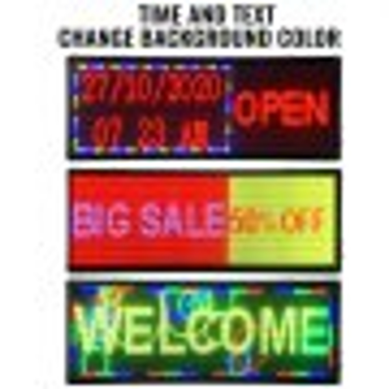 Led Sign 40" x 15" Digital Sign Full Color Color Indoor with high Resolution P10 Led Scrolling Display Programmable by PC & WiFi & USB for Advertising