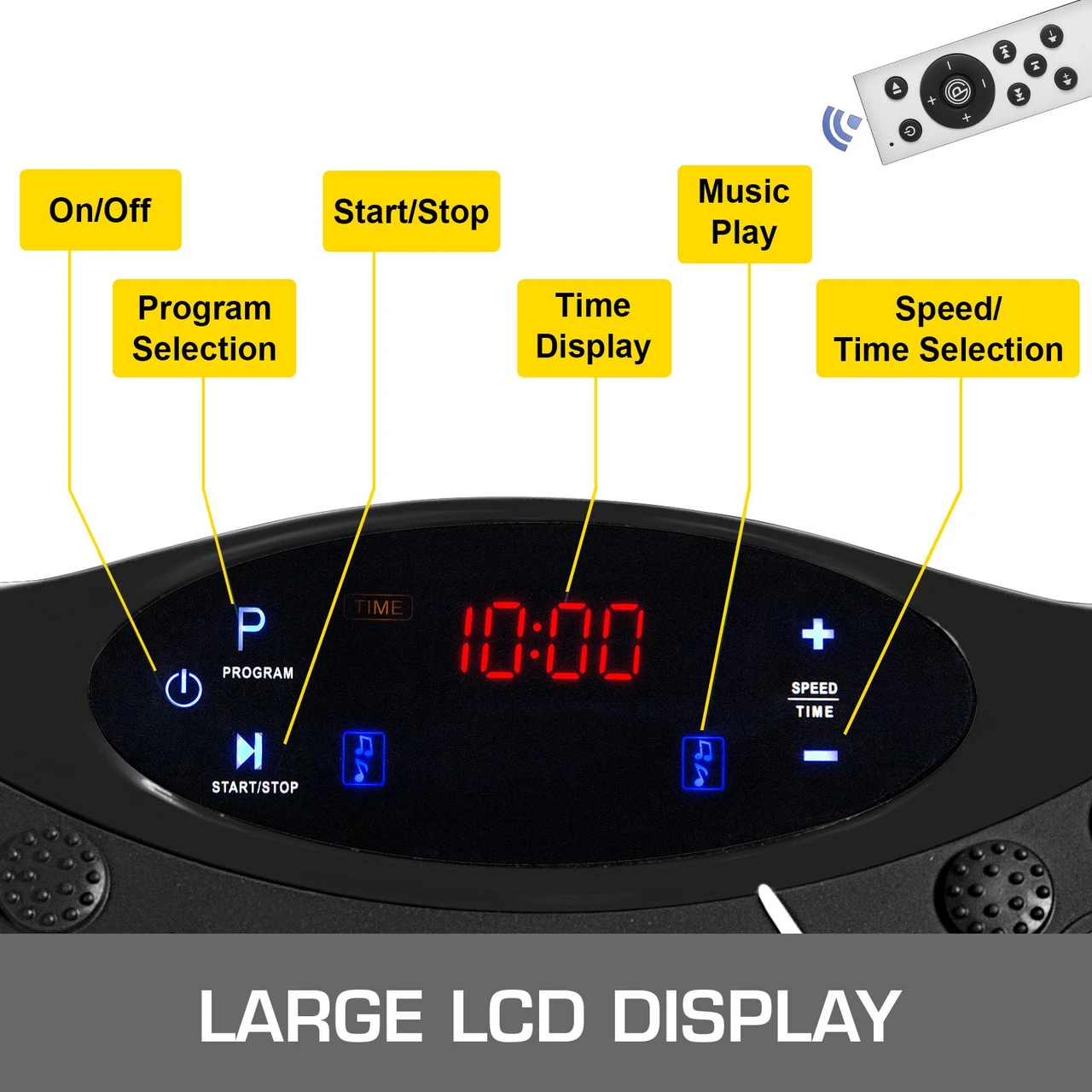 Vibration Plate Exercise Machine,Whole Body Exercise Vibration Fitness Platform,350Lbs LCD 3 Levels Massage Remote Bluetooth USB Music Intelligent Watch, Fitness Vibration Machine