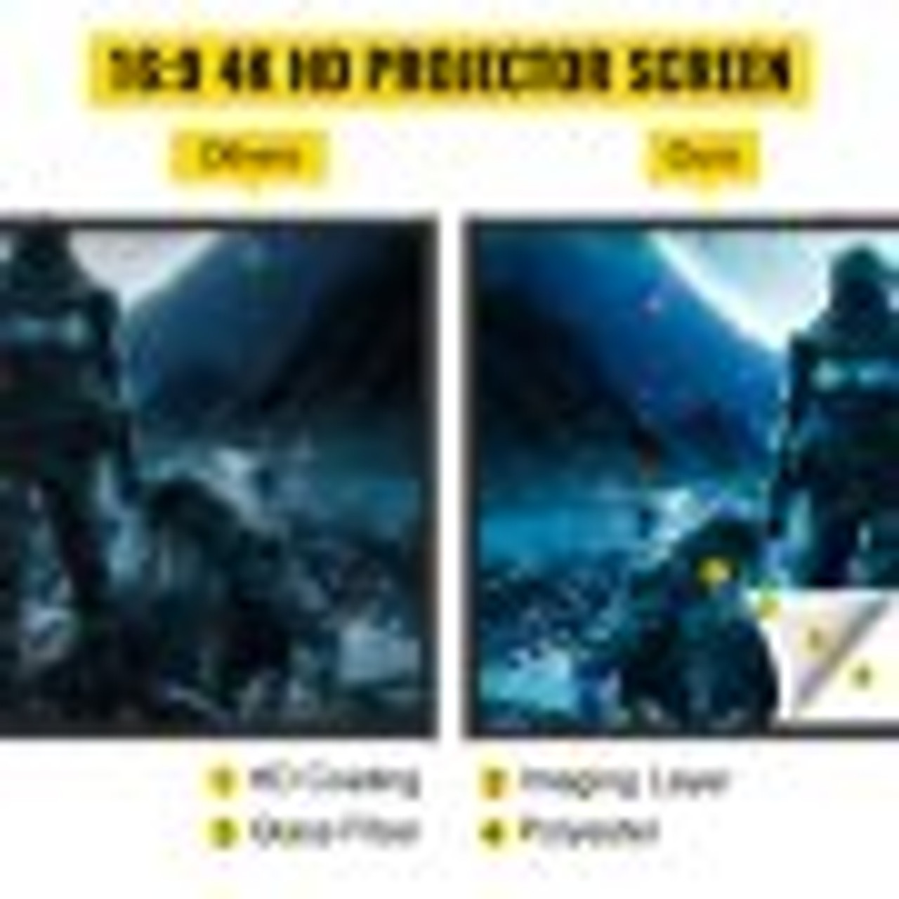 Tripod Projector Screen with Stand 110inch 16:9 4K HD Projection Screen Stand Wrinkle-Free Height Adjustable Portable Screen for Projector Indoor & Outdoor for Movie, Home Cinema, Gaming, Office