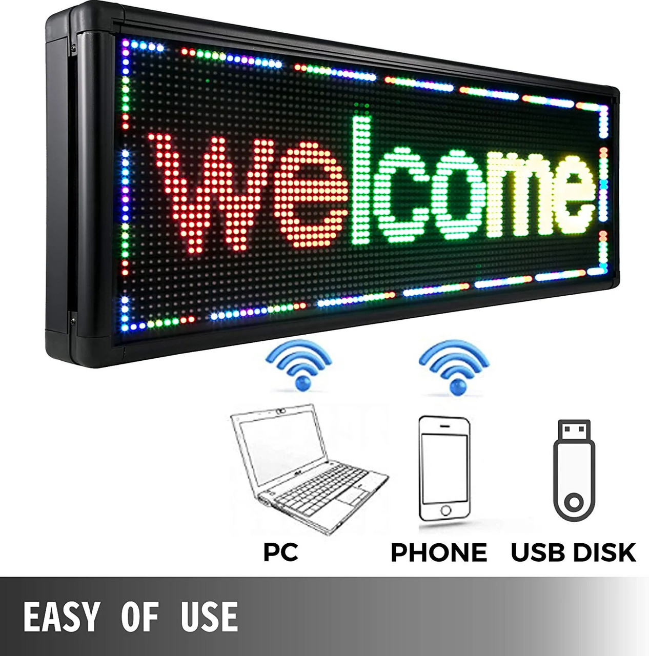 Led Sign 40 x 15 inch Led Scrolling Sign 3 Color Red Green Yellow Digital  Led
