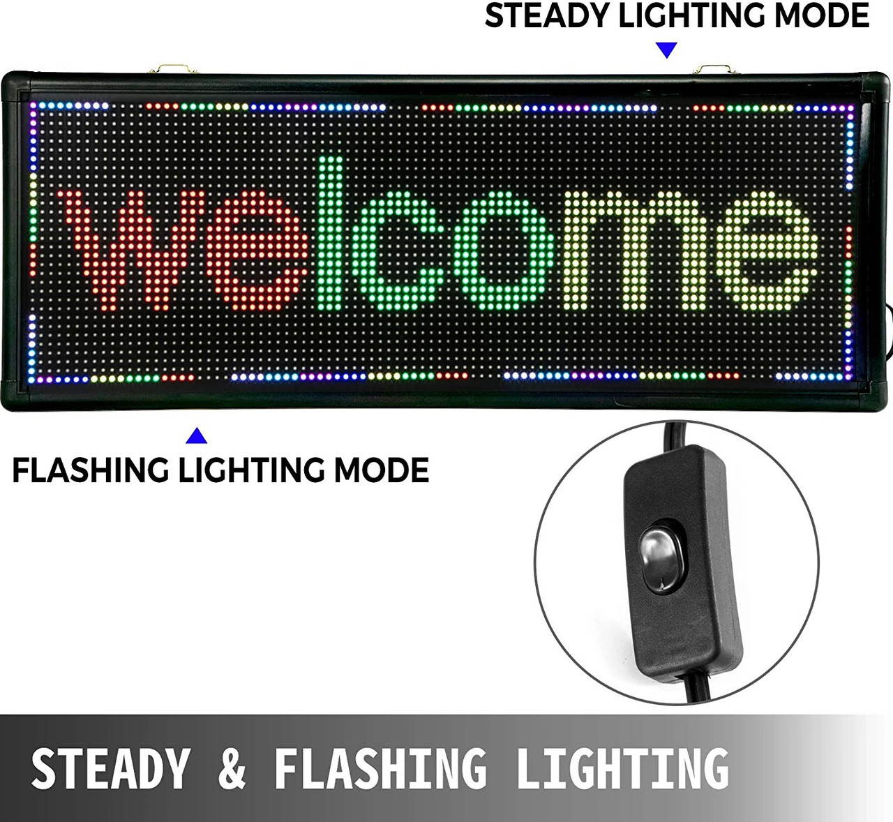 LED sign 40 x 9 with WiFi, RGB color sign with high resolution P6, and new  SMD technology with integrated power supply. Perfect solution for