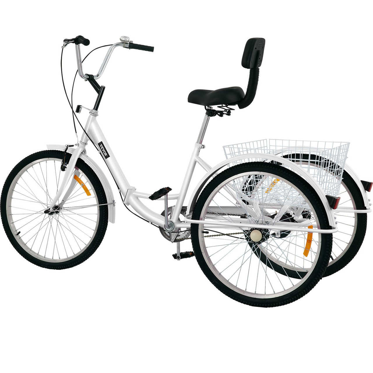 Tricycle Adult 24?? Wheels Adult Tricycle 1-Speed 3 Wheel Bikes White For Adults Three Wheel Bike For Adults Adult Trike Adult Folding Tricycle