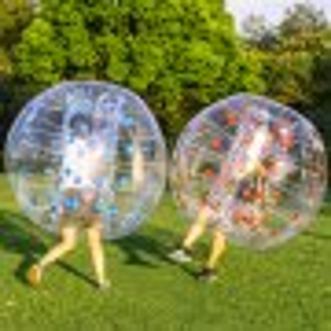 Inflatable Bumper Ball 5 FT / 1.5M Diameter, Bubble Soccer Ball, Blow It Up in 5 Min, Inflatable Zorb Ball for Adults or Children (5 FT, Blue Dot)