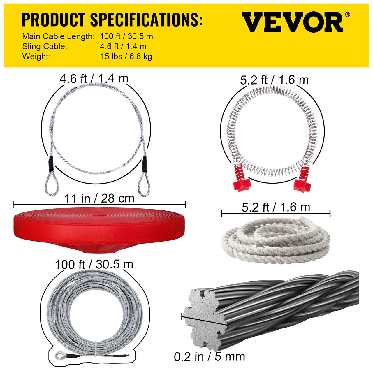 Zip line Kits for Backyard 100FT, Zip Lines for Kid and Adult, Included Swing Seat, Zip Lines Brake, and Steel Trolley, Outdoor Playground Equipment