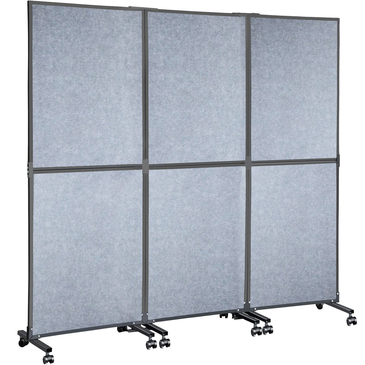 Acoustic Room Divider 72" x 66" Office Partition Panel 3 Pack Office Divider Wall Light Gray Office Dividers Partition Wall Polyester & 45 Steel Cubicle Wall Reduce Noise and Visual Distractions