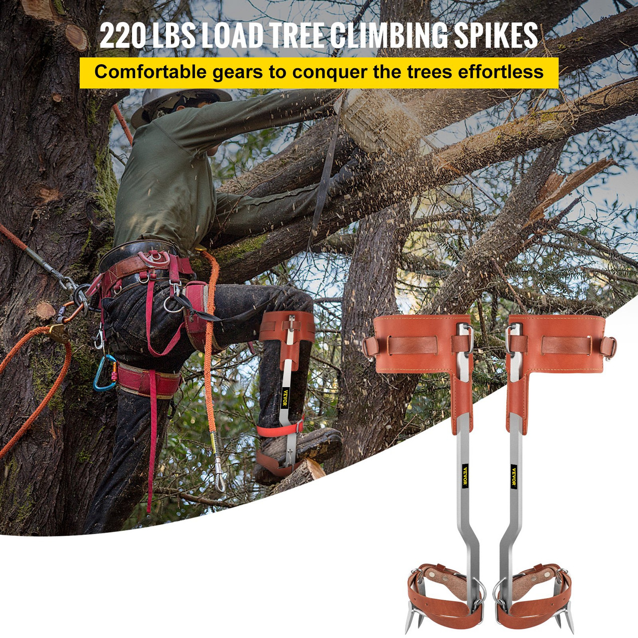  Tree Climbing Gear,Boot Spikes for Tree Climbing Pole