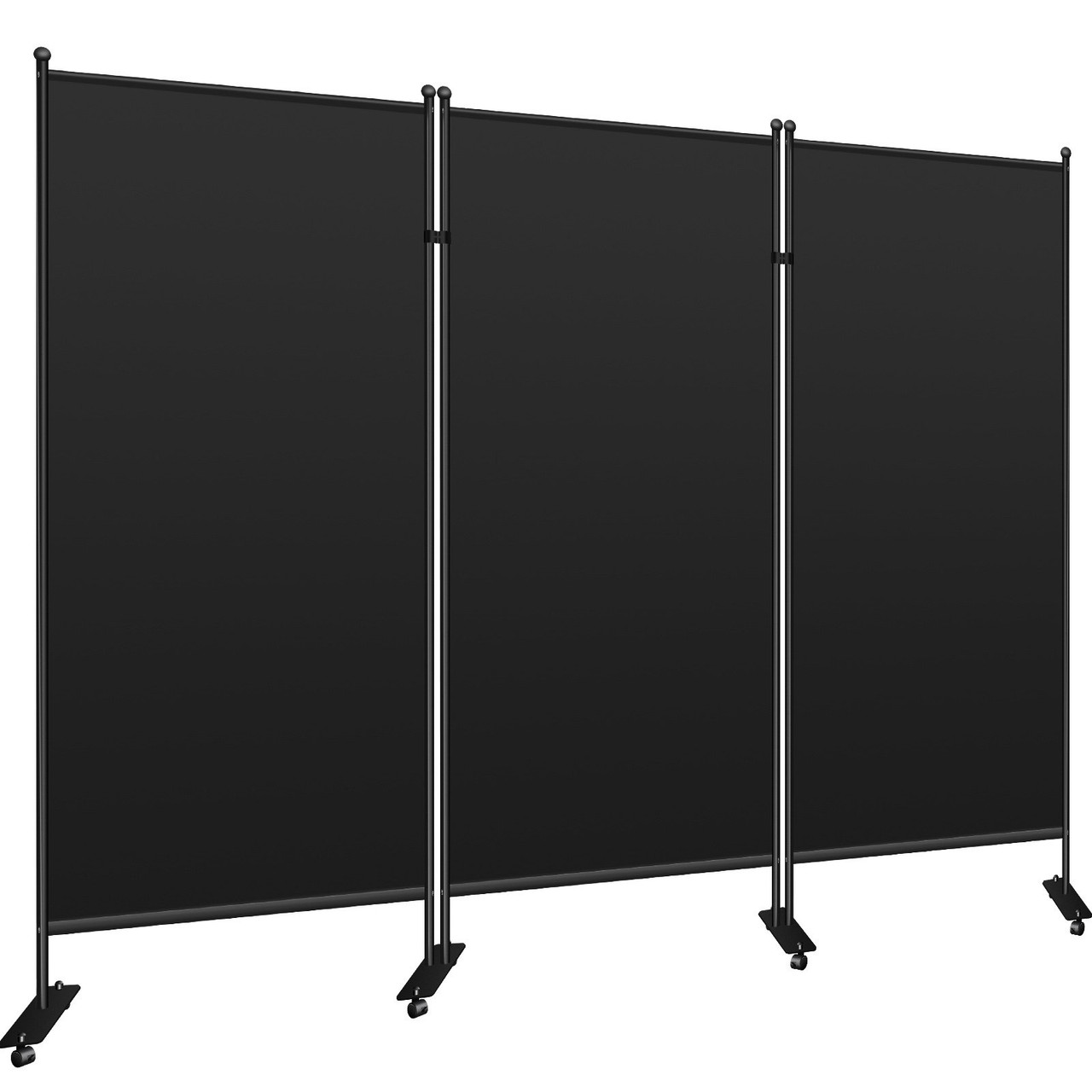 Office Partition 89" W x 14" D x 73" H Room Divider Wall 3-Panel Office Divider Folding Portable Office Walls Divider with Non-See-Through Fabric