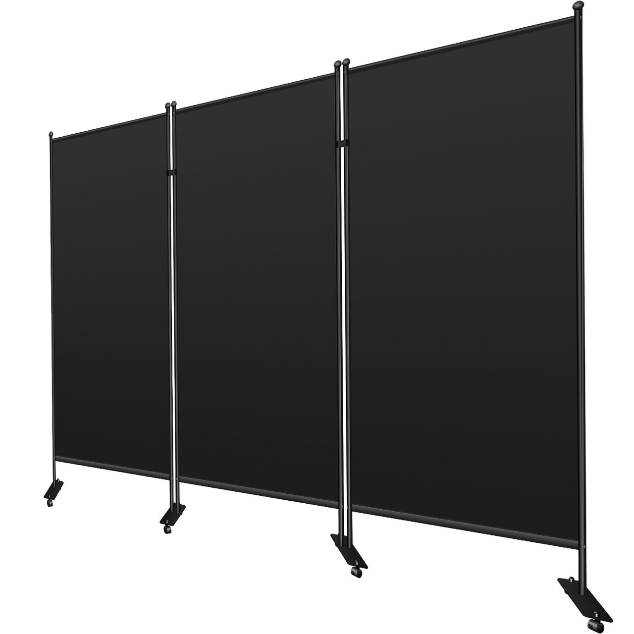 Office Partition 89" W x 14" D x 73" H Room Divider Wall 3-Panel Office Divider Folding Portable Office Walls Divider with Non-See-Through Fabric