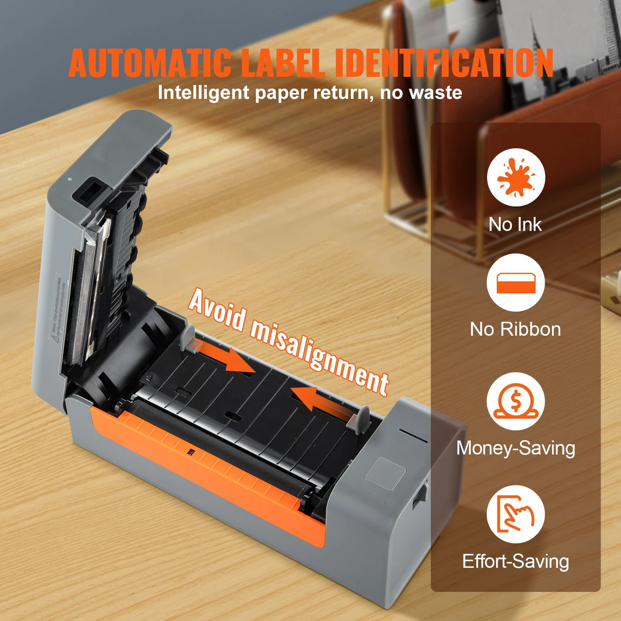 Thermal Label Printer, 4x6 Label Printer, Thermal Label Maker with Automatic Label Recognition, Support Windows/MacOS/Linux, Compatible with Amazon, Ebay, Etsy, UPS,etc