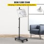 Book Floor Stand, 180Ã¸ Viewing Angle, Height & Panel Adjustable Reading Stand, Rolling Book Stand w/ 4 Wheels, for 4.5''-12'' Phone, iPad and Books in Home Office, Black & White