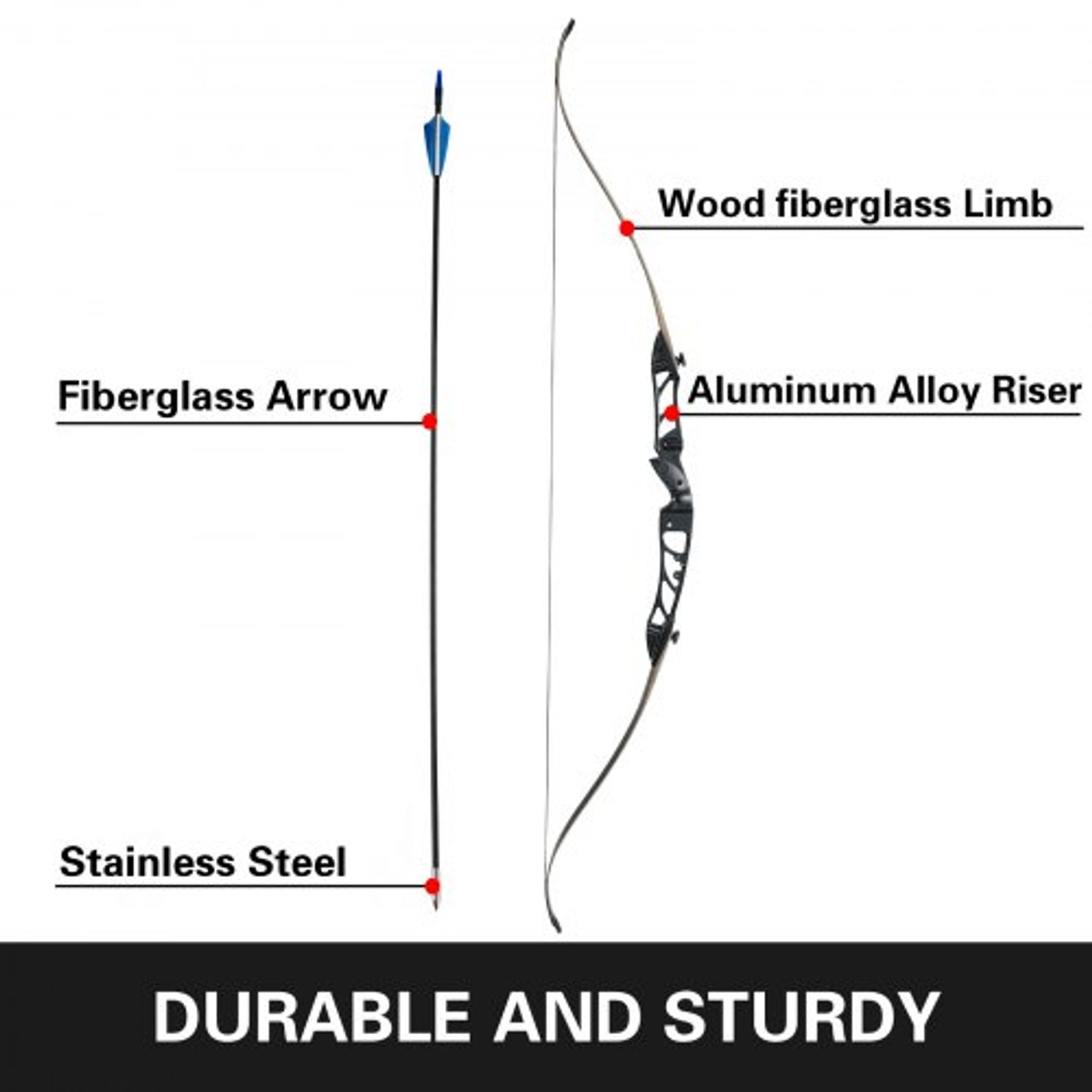 Recurve Bow Set 20 28 32 36 38lbs Archery Bow Aluminum Alloy Takedown Recurve Bow Right Hand Bow with 12 Arrows for Adults Youth Hunting Shooting Practice Competition (Black, 36 LBS)