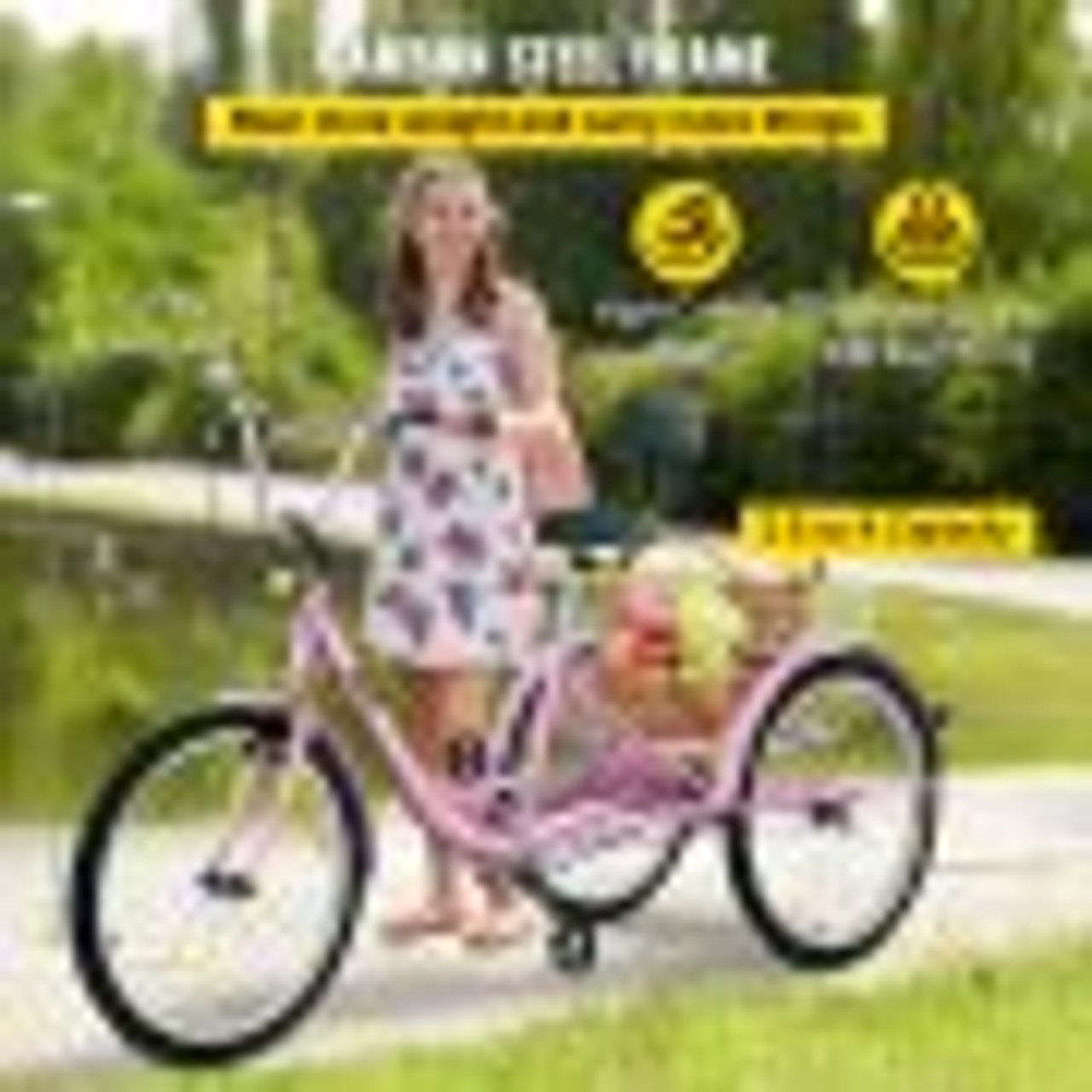 Tricycle Adult 26?? Wheels Adult Tricycle 1-Speed 3 Wheel Bikes For Adults Three Wheel Bike For Adults Adult Trike Adult Folding Tricycle Foldable Adult Tricycle 3 Wheel Bike Trike For Adults
