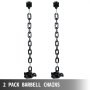Weight Lifting Chains, 1 Pair 44LBS/20KG Weight Lifting Chains,Bench Press Chains with Collars, 5.2FT Olympic Barbell Chains Weight Chains for Power Lifting, Black