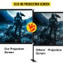 Projector Screen with Stand 100inch Portable Movie Screen 16:9 4K HD Wide Angle Projector Screen Stand Easy Assembly with Storage Bag for Home Theater Office Outdoor Use