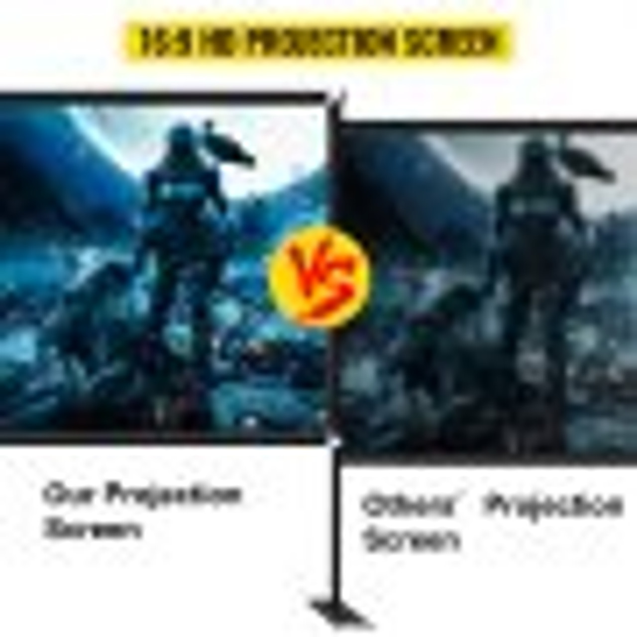 Projector Screen with Stand 100inch Portable Movie Screen 16:9 4K HD Wide Angle Projector Screen Stand Easy Assembly with Storage Bag for Home Theater Office Outdoor Use