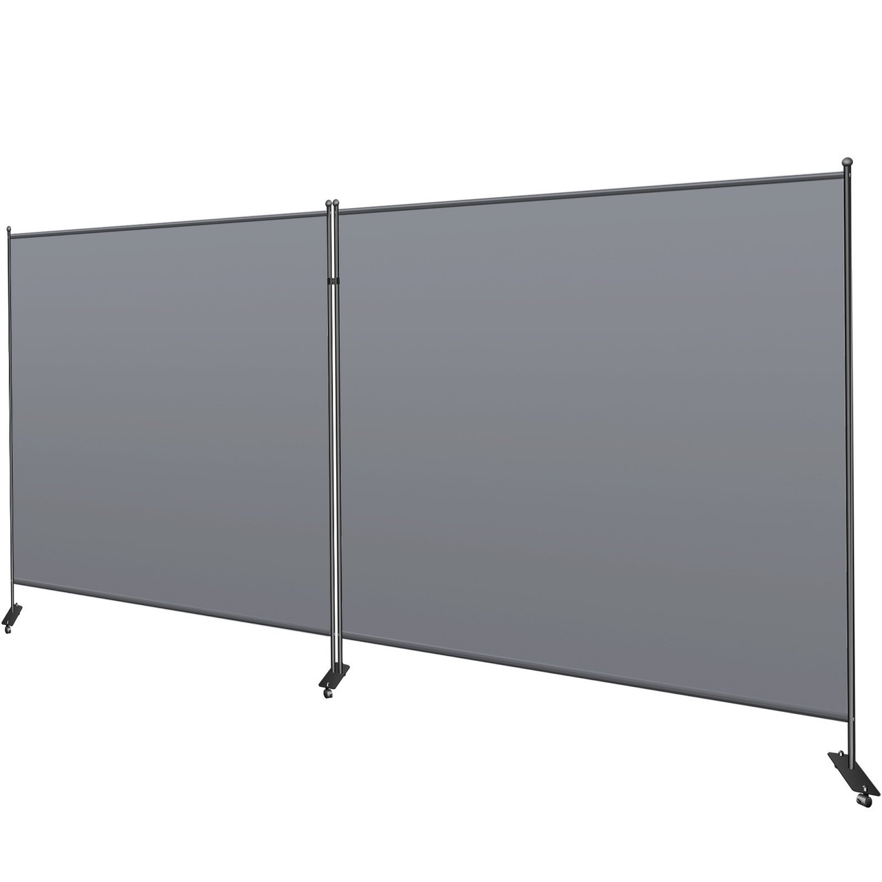 Office Partition 142" W x 14" D x 72" H Room Divider Wall 2-Panel Office Divider Folding Portable Office Walls Dividers with Non-See-Through Fabric