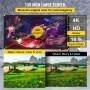 Movie Screen with Stand 135inch Portable Projector Screen 16:9 4K HD Wide Angle Projector Screen with Stand Easy Assembly with Storage Bag for Both Indoor and Outdoor Use