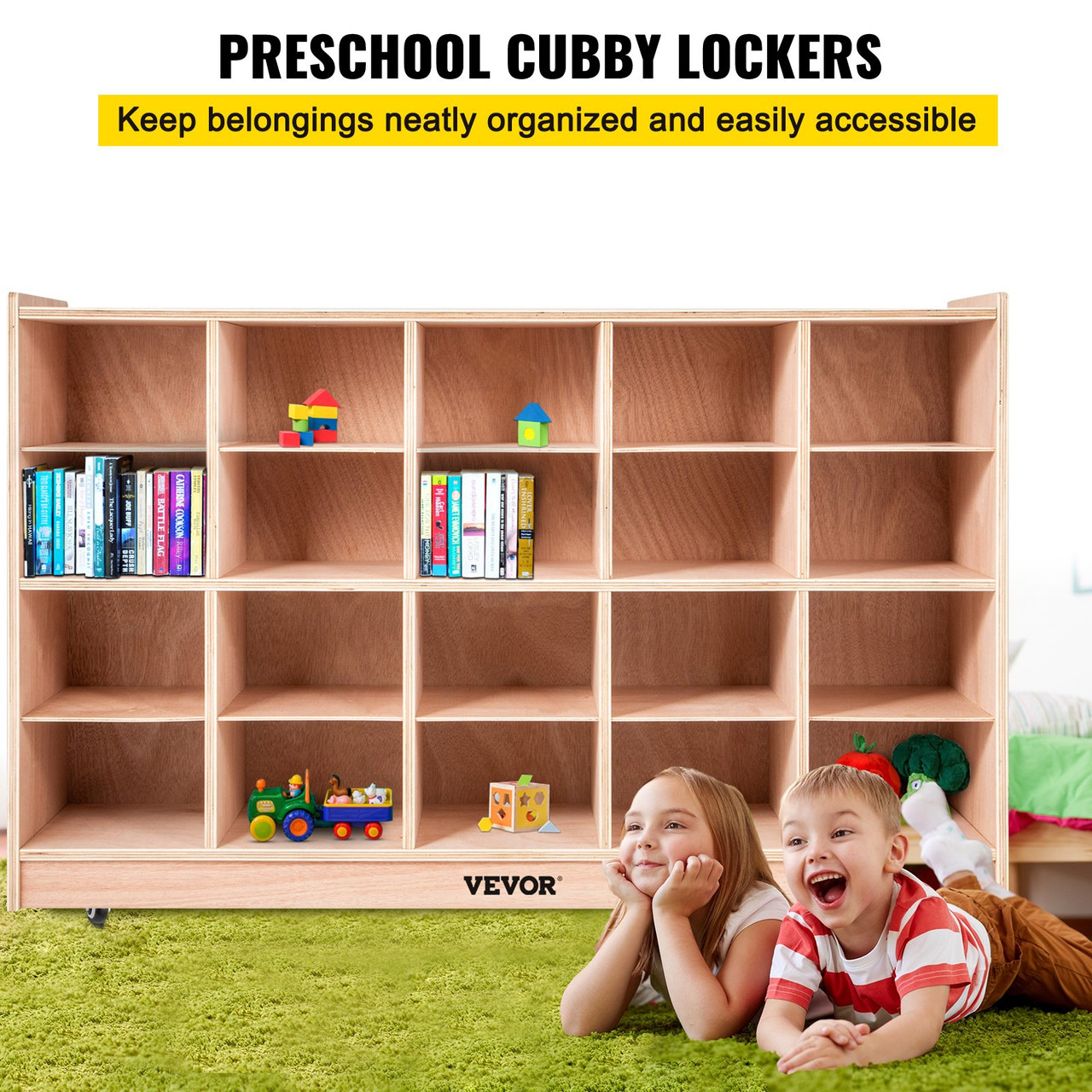 Cubby Wooden Storage Unit 20 Cubby Storage Unit Classroom 30 Inch High Plywood Wooden Cubbies for Classroom