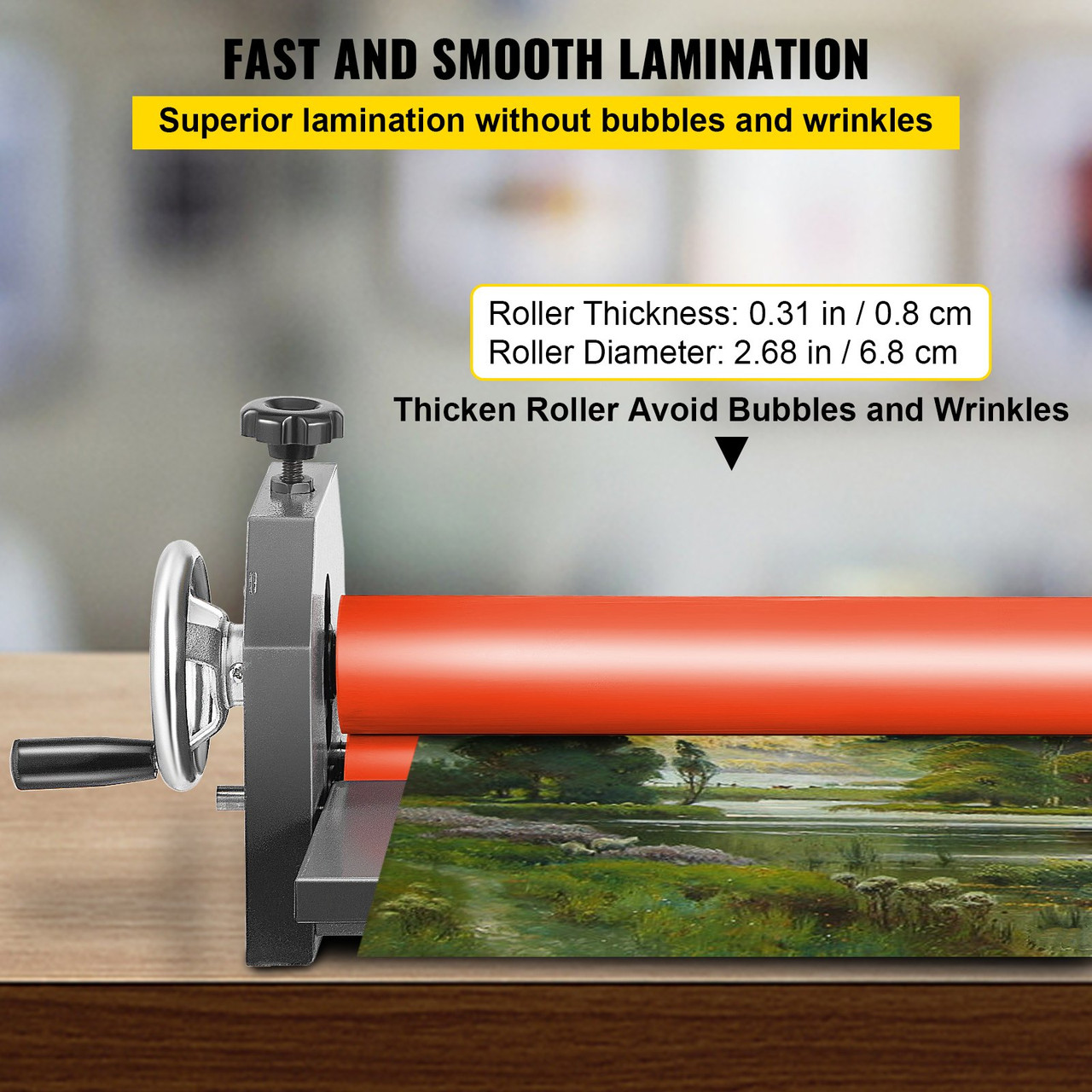 39 Inch Cold Laminator Machine 10mm Manual Vinyl Photo Film Cold laminator Hand Crank Pressure Cold Roll laminator?39Inch)